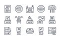 Election and Voting related line icon set.